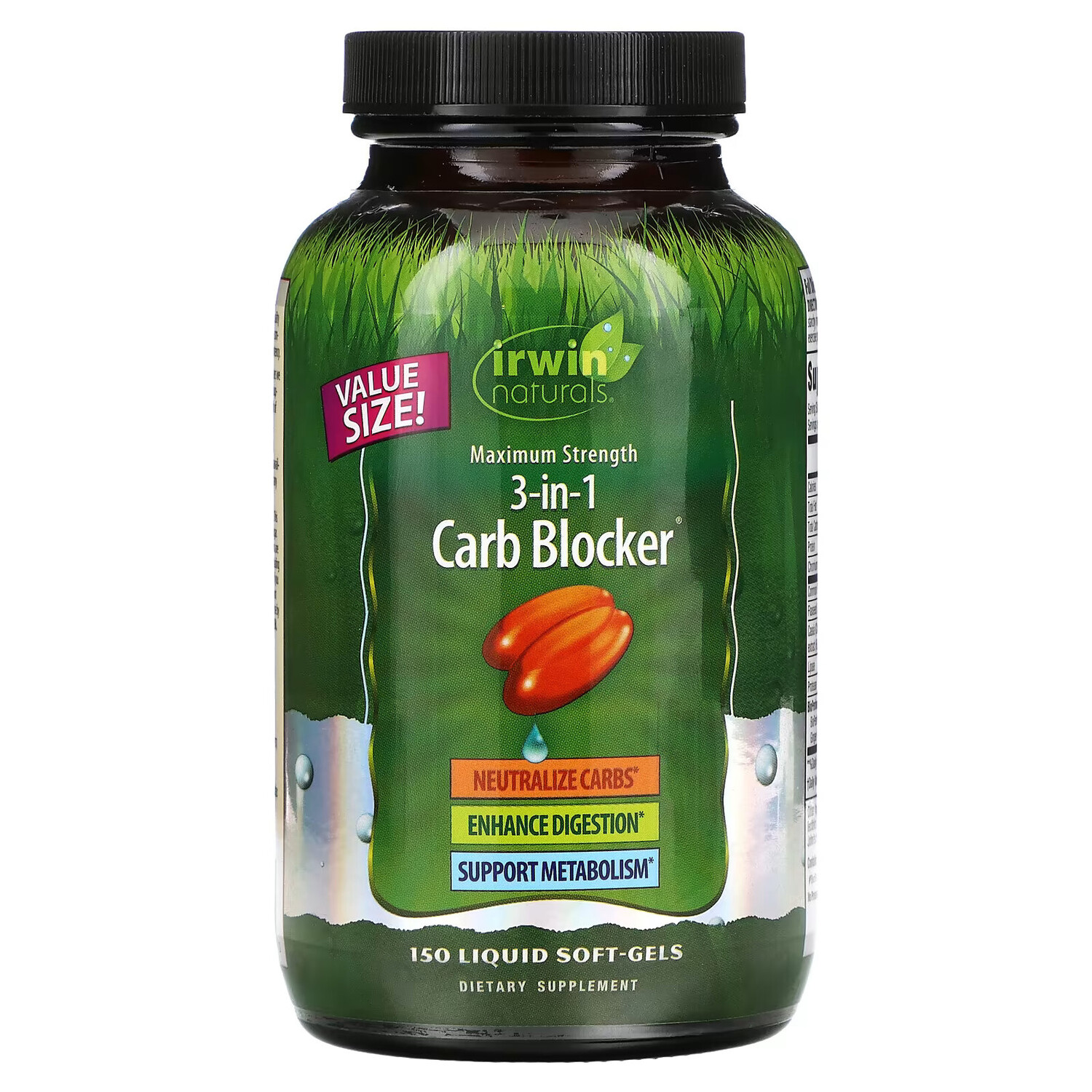 

Irwin Naturals, 3-in-1 Carb Blocker, блокатор углеводов 3-в-1, максимальный эффект, 150 желатиновых капсул