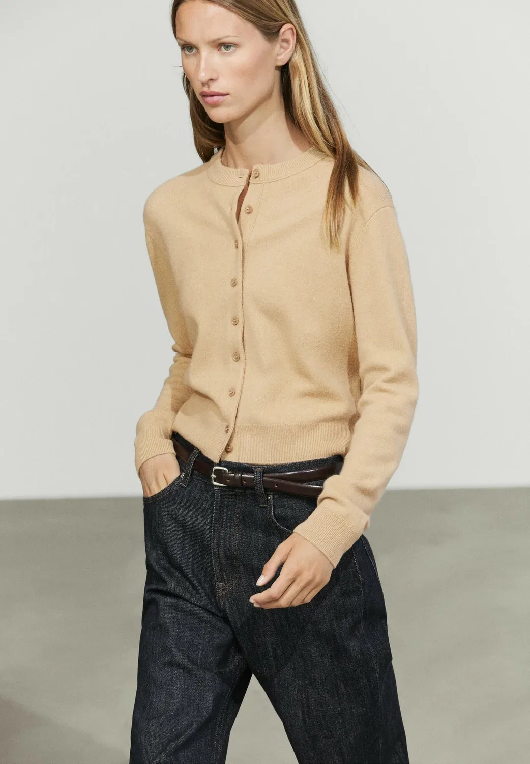 Кардиган Massimo Dutti, Camel