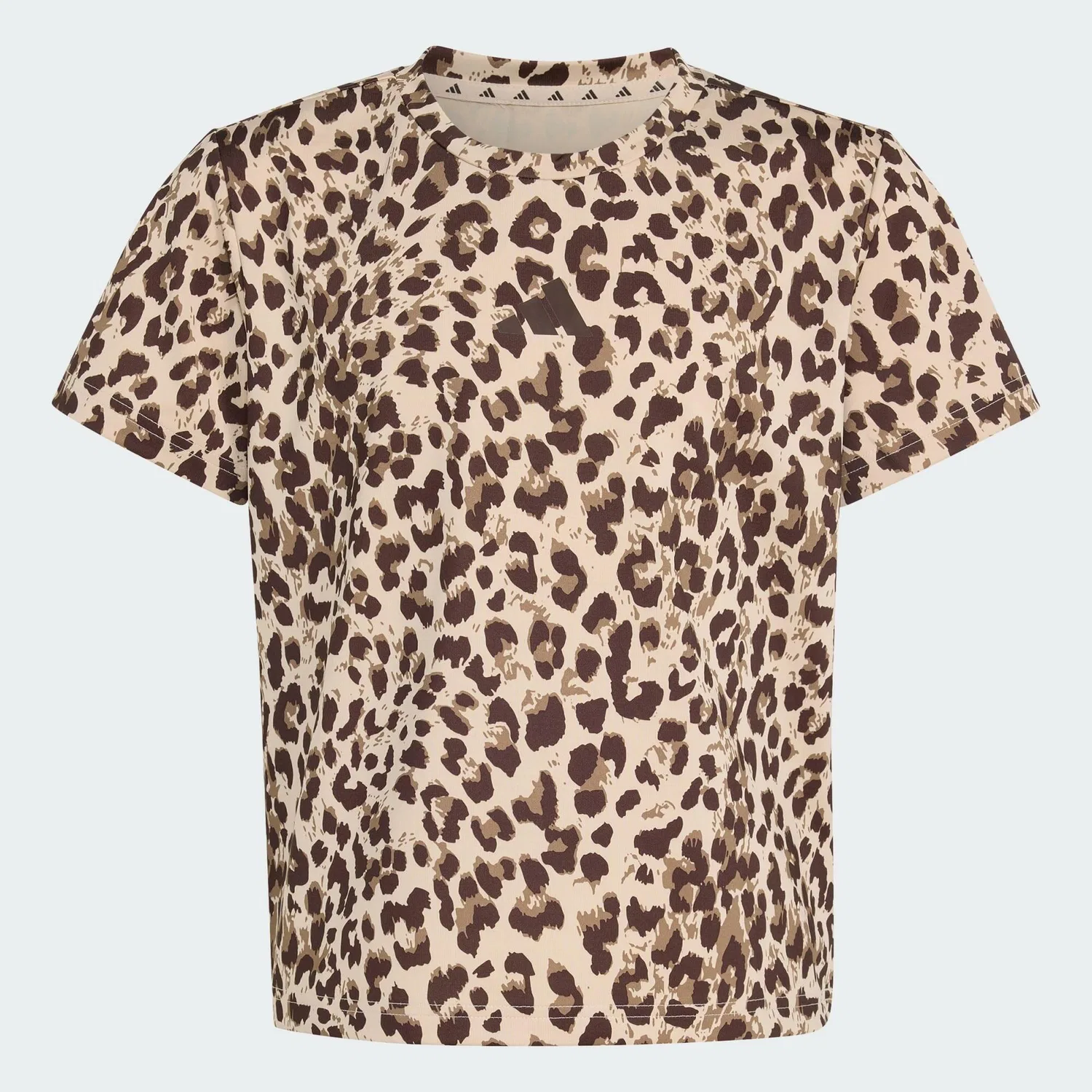 Детская спортивная футболка с принтом SAISONALES SPORT-T-SHIRT, ANIMALPRINT Adidas, Cremefarben / Khaki / Dunkelbraun
