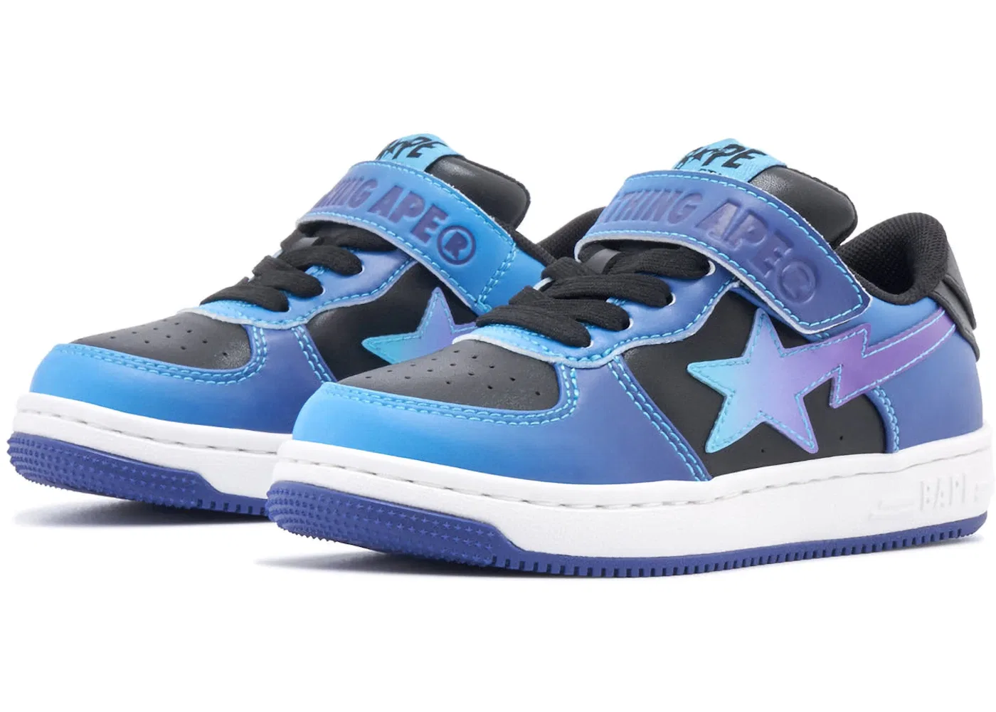 Детские кроссовки Lifestyle с градиентом A Bathing Ape BAPE Sta BAPE, Blue/Black/Purple — фото 2