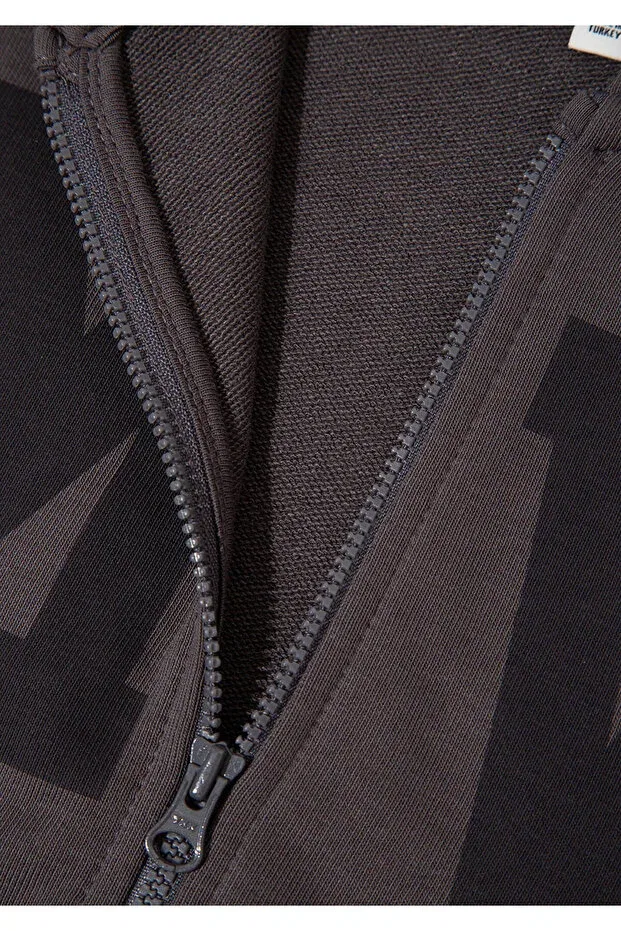 Детские свитшот для девочек с принтом Mv Printed Dark Gray Mavi, Pavement — фото 3