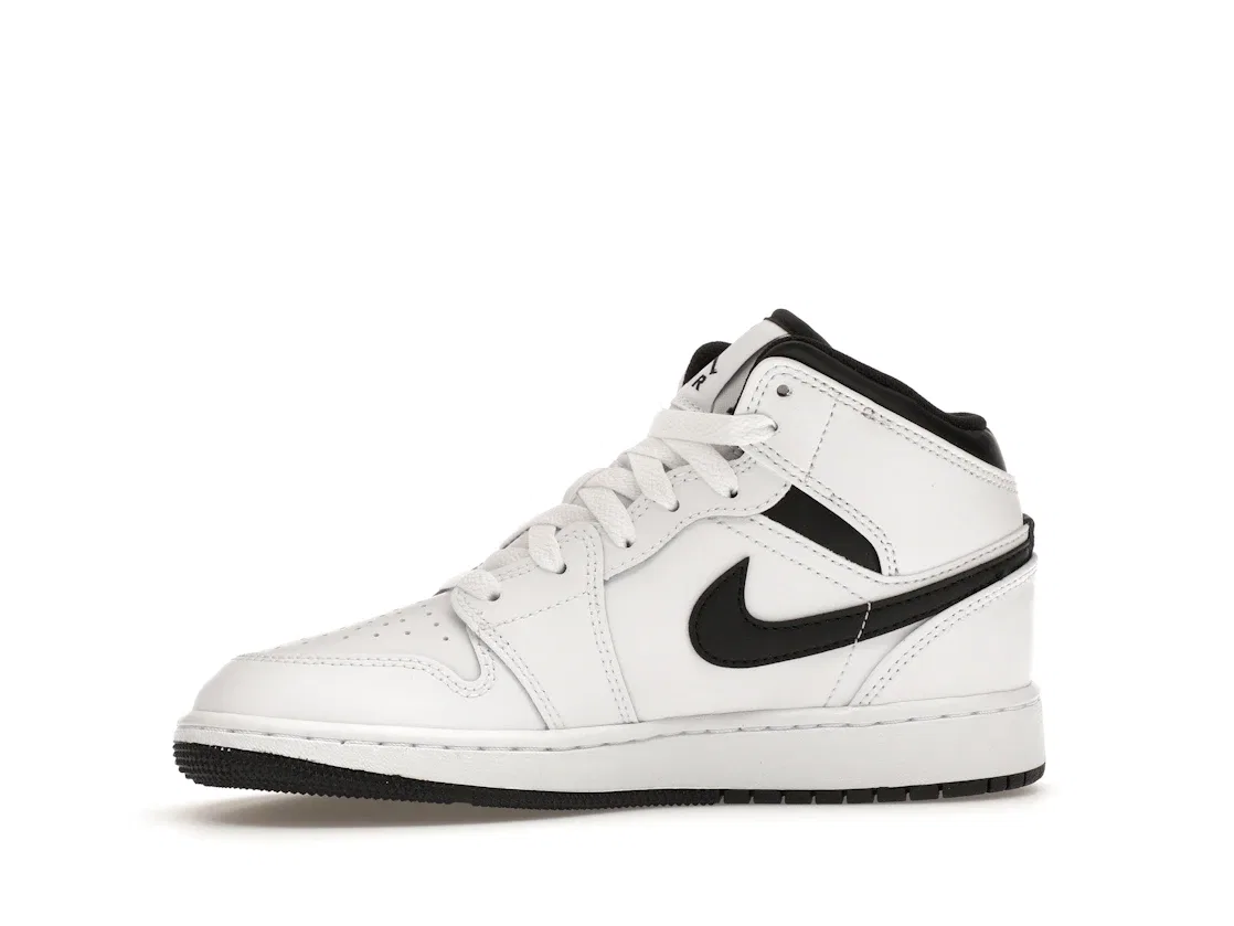 Детские кроссовки с перфорированным носком Jordan 1 Mid Jordan, White/Black/White/Black — фото 3