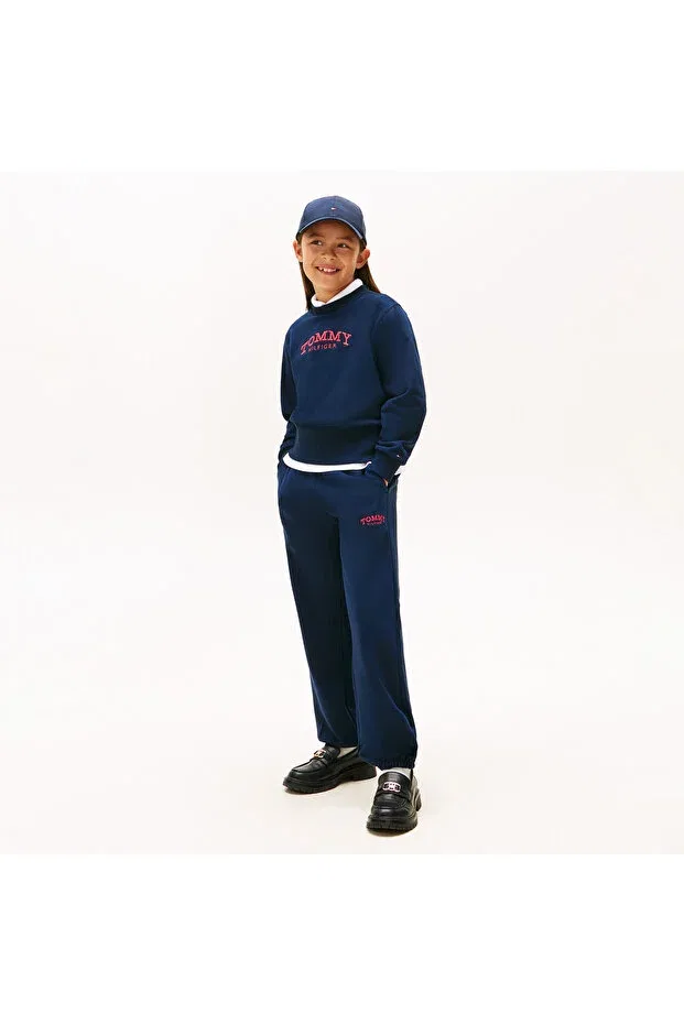 Детские спортивные штаны для девочек без принта Tommy Hilfiger, C1g-Blue