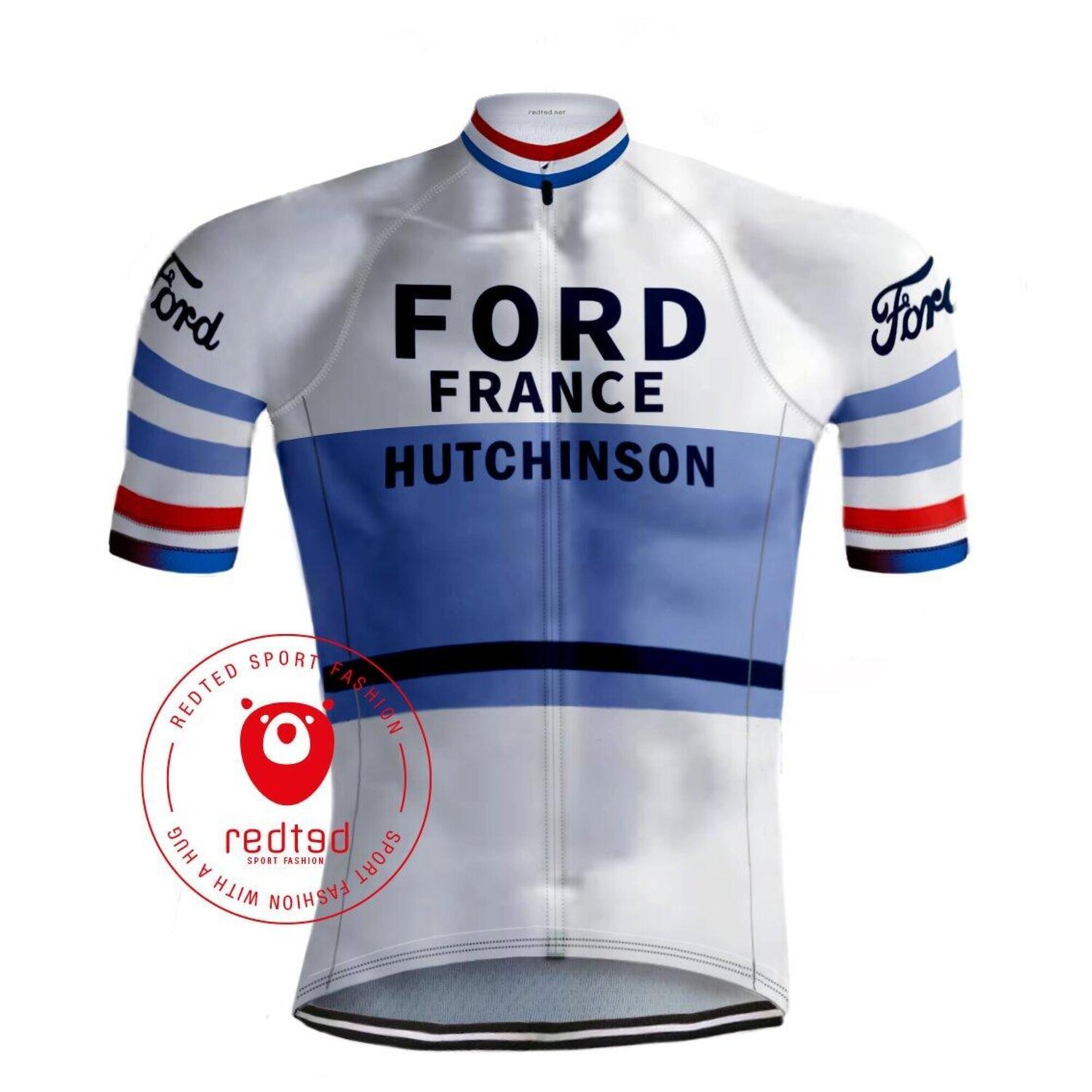 

Велосипедная футболка в стиле ретро Ford France - REDTED, белый