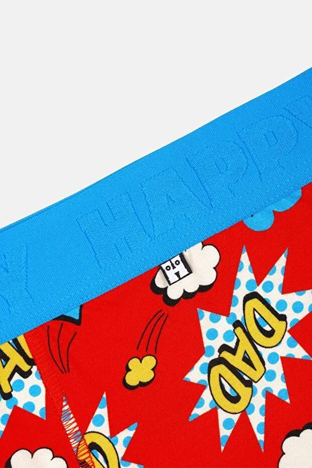 Детские боксеры для мальчиков с принтом Super Dad Themed 2-Piece Boxer Set Happy Socks, Multicolor — фото 3