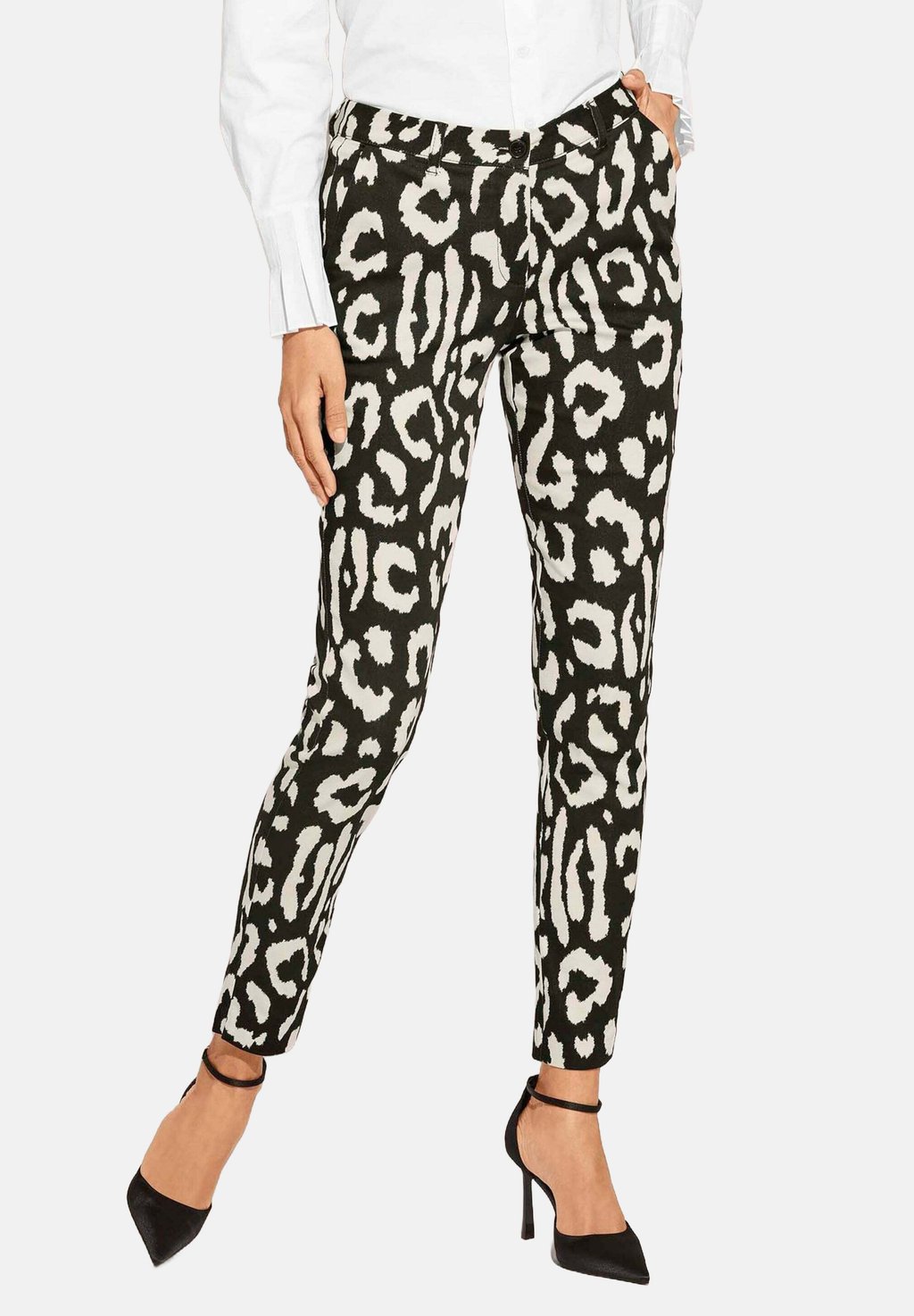 

Брюки MIT KONTRASTSTARKEM ANIMAL-PRINT MADELEINE, черный