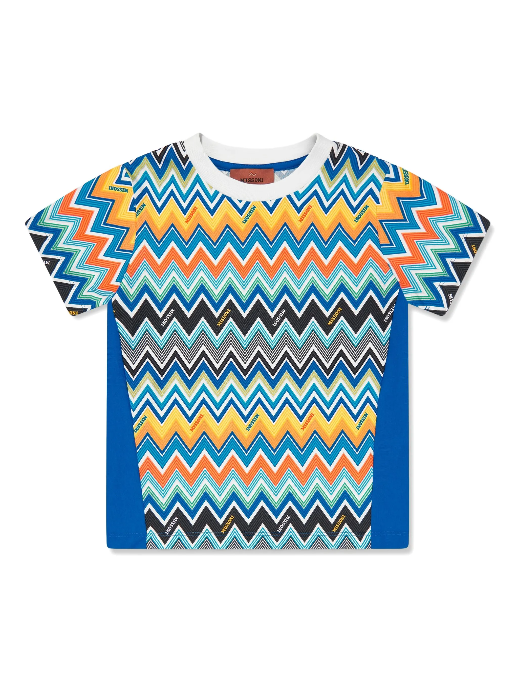 

Футболка с узором зигзаг Missoni Kids, синий