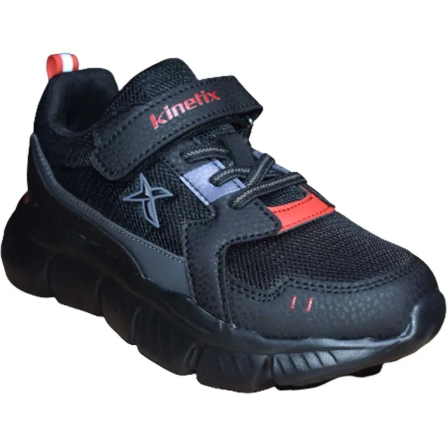 Детские спортивные кроссовки с липучками HELIUM J 1FX Kinetix, Черно-красный