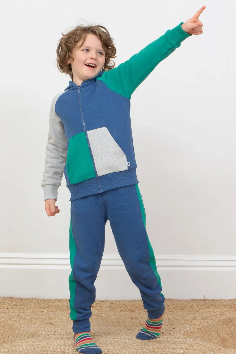 Детский худи с цветовыми блоками Kite, Navy — фото 3