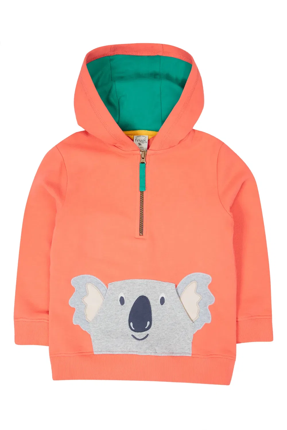 Детский худи-ползунок Hadley Half Zip Frugi, Orange