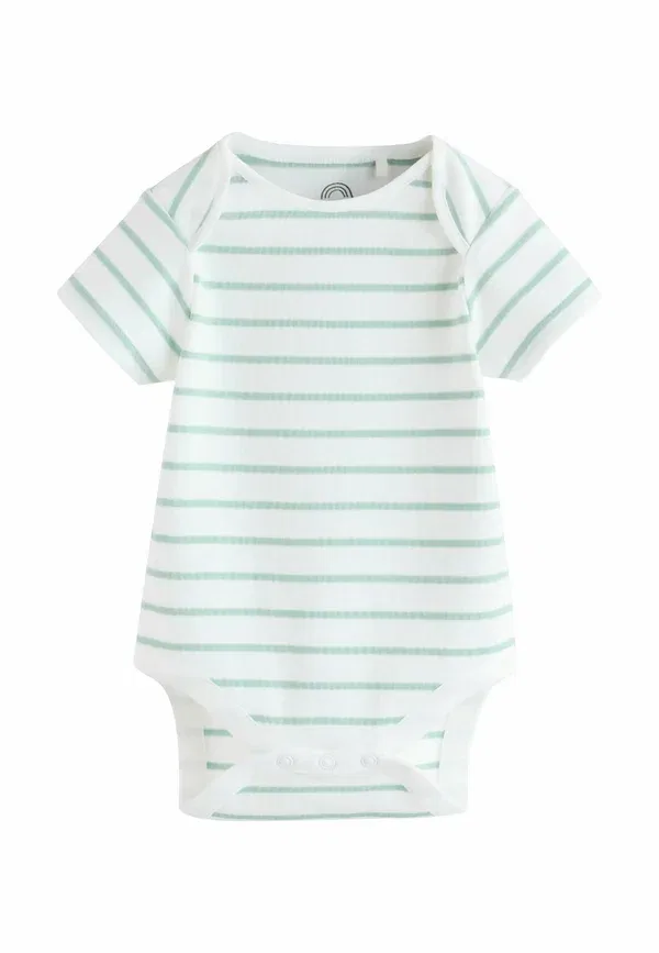 Боди хлопковое Regular fit short sleeve 5 pack - body Next green white, белый/зеленый — фото 3