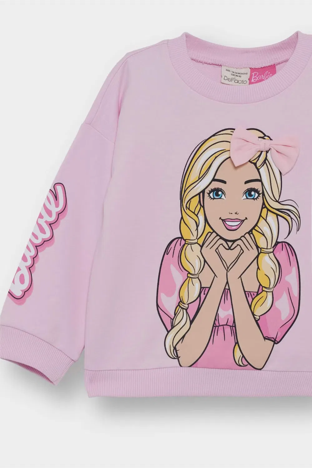Свитшот с принтом Barbie Defacto, розовый — фото 4