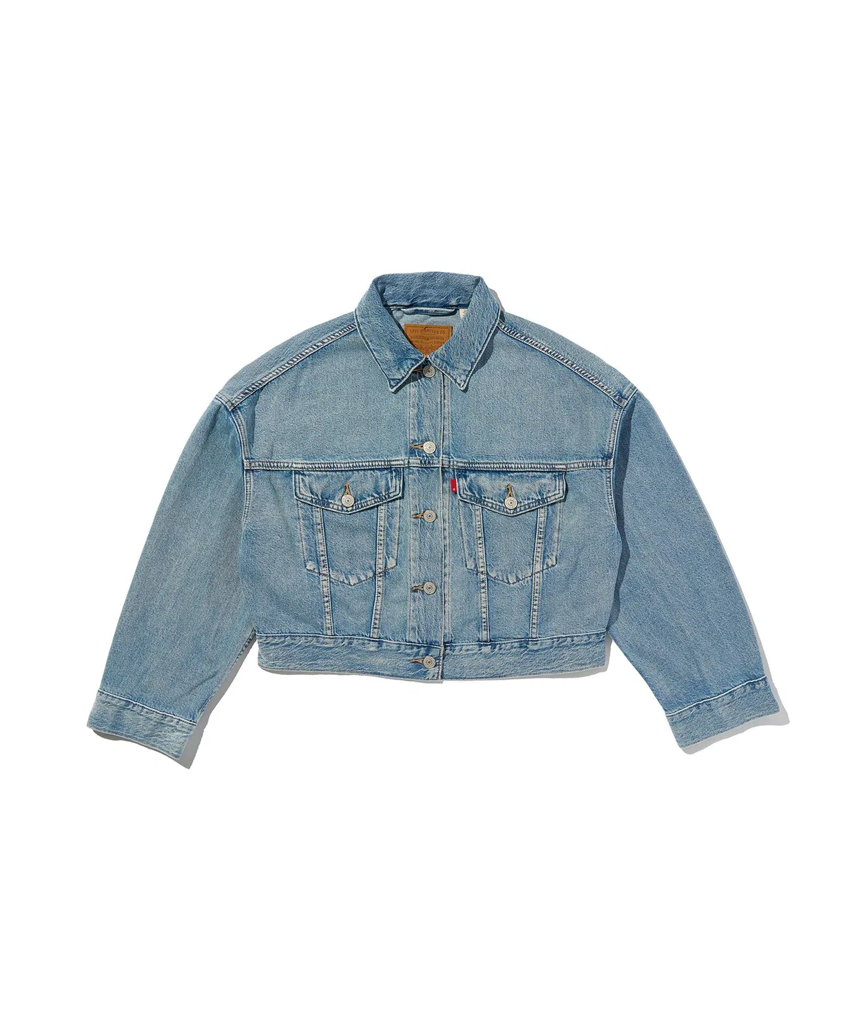 Женский джинсовый тракторный жакет с свободным кроем Levi's, Индиго Синий — фото 4