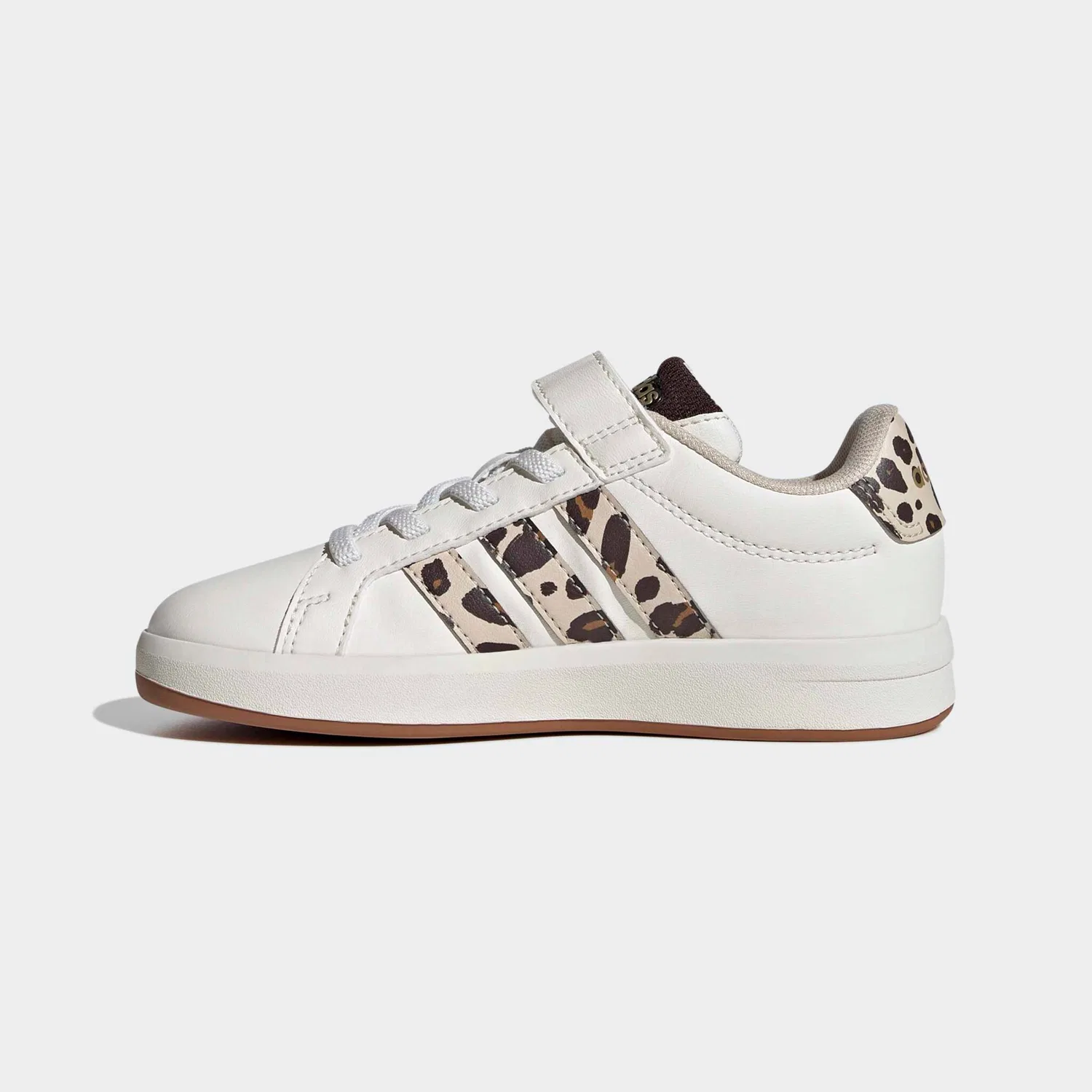 Детские кроссовки с липучкой Grand Court 3.0 EL C Adidas Sportswear, Core White/Crystal Linen/Aurora Coffee — фото 3