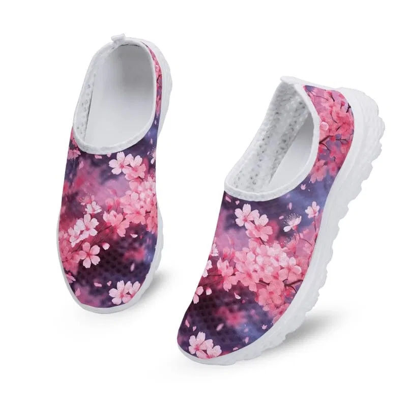 Детские кроссовки для девочек с принтом Snowflake Butterfly Ethnic Pattern Kuiaobaty, Cherry Blossom