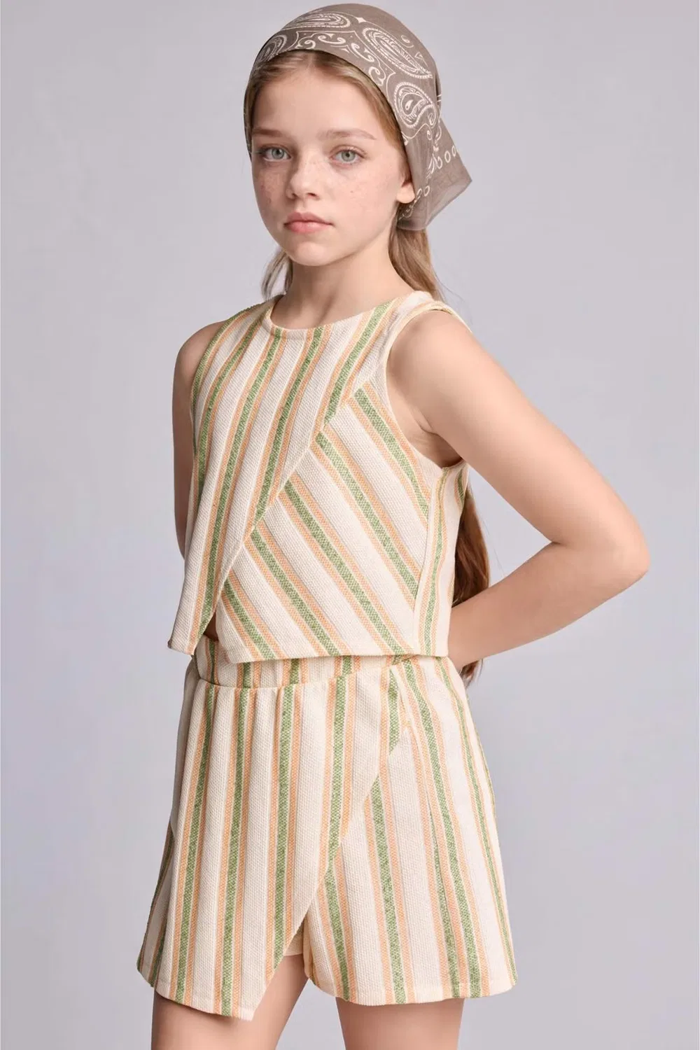 Комплект для девочки свободного кроя с длинным рукавом Manuel Defacto, экрю — фото 4