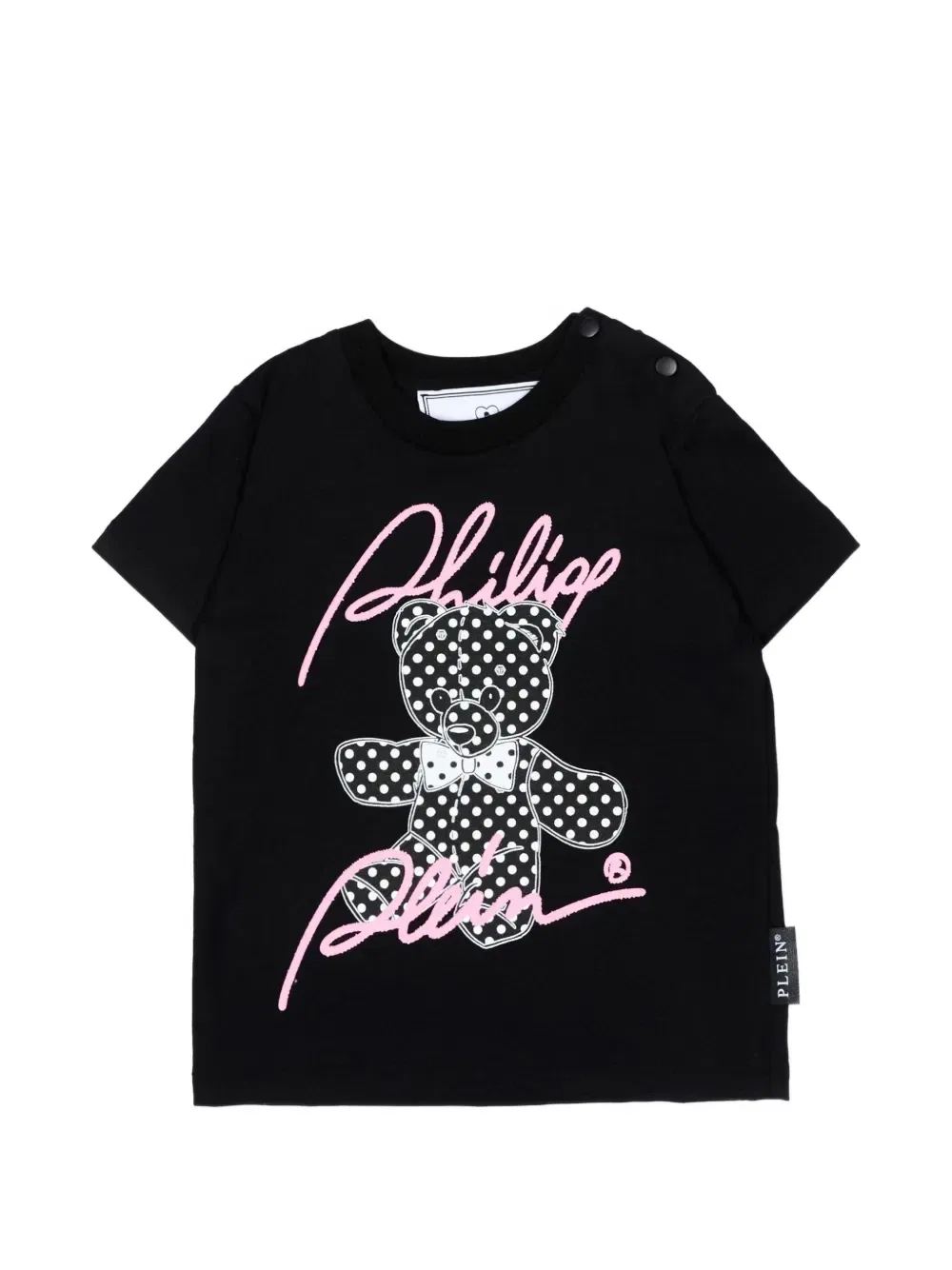 Футболка с плюшевым мишкой Philipp Plein Junior, черный