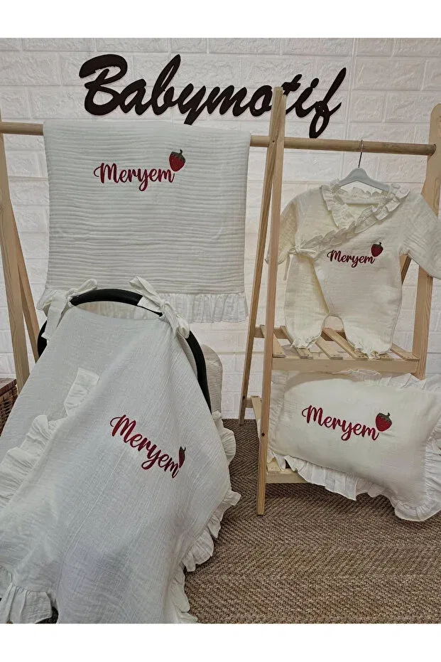 Детское боди-комбинезон из муслина Babymotif, Ecru