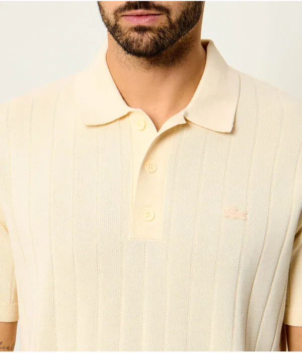Мужской джемпер-поло Relaxed Fit Lacoste, бежевый — фото 4