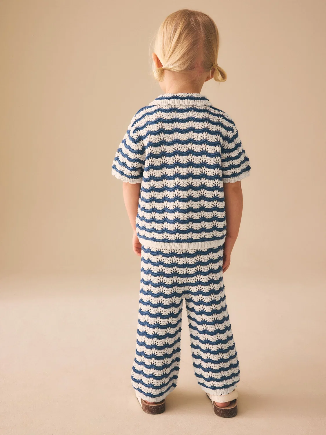 Комплект из рубашки и брюк, вязаный, полоска Next, Navy Stripe — фото 2