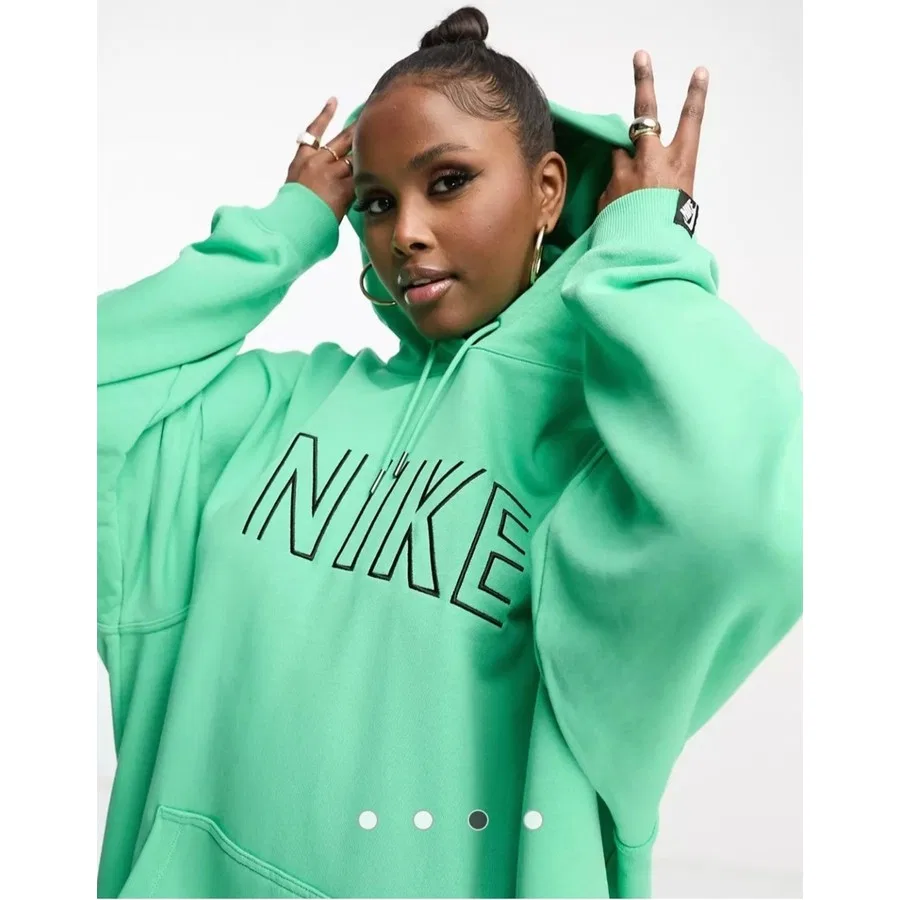 Женский худи Nike Sportswear French Terry Oversized Fleece Pullover, Зеленый — фото 3