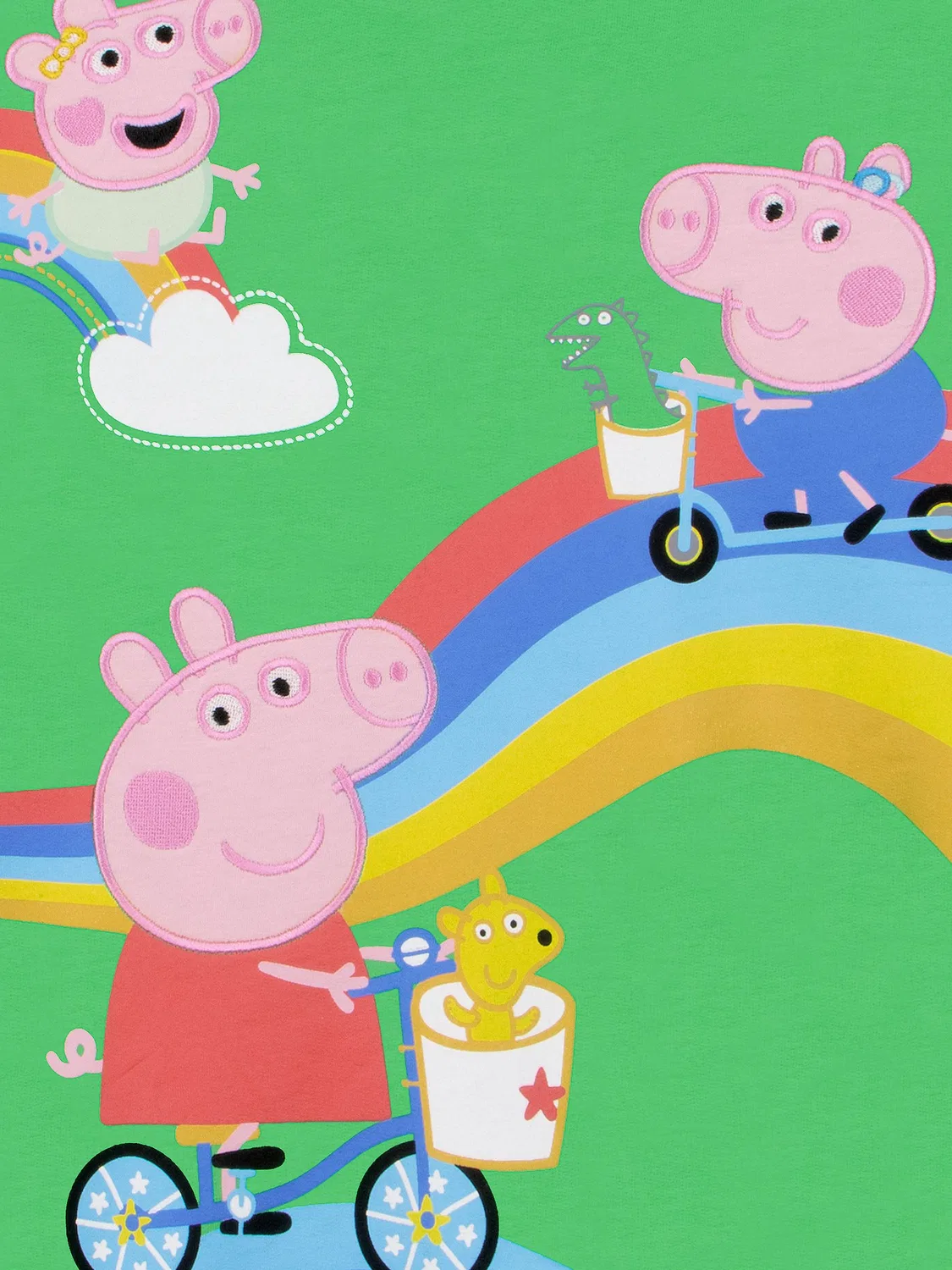 Свитшот Peppa Pig с принтом Джордж, Пеппа и Эви Character, зеленый — фото 3