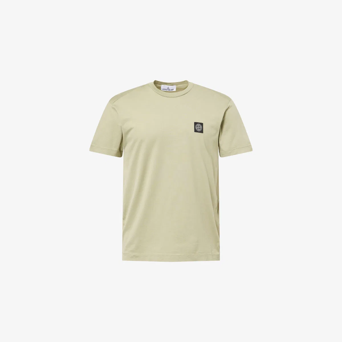 Хлопковая футболка с фирменной нашивкой Stone Island, зеленый