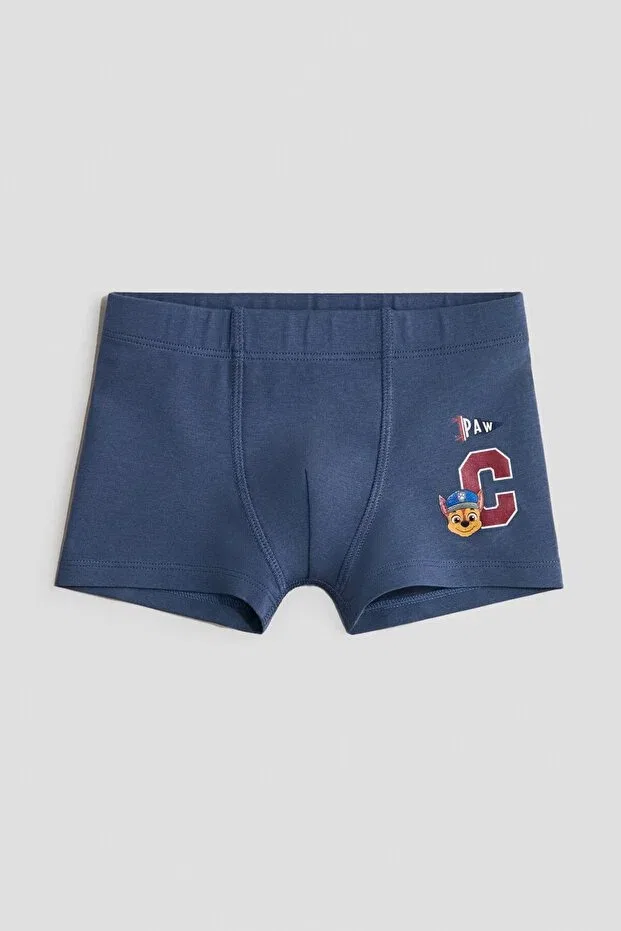 Детские боксеры для мальчиков хлопковые 5 шт. Boxer Shorts H&M, Dusty Blue Paw Patrol — фото 3