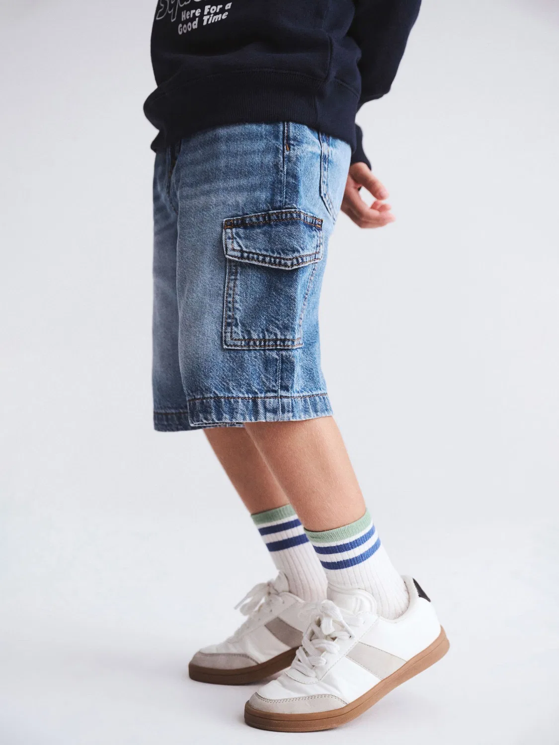 Шорты джинсовые Super Baggy Cotton On, синие — фото 2