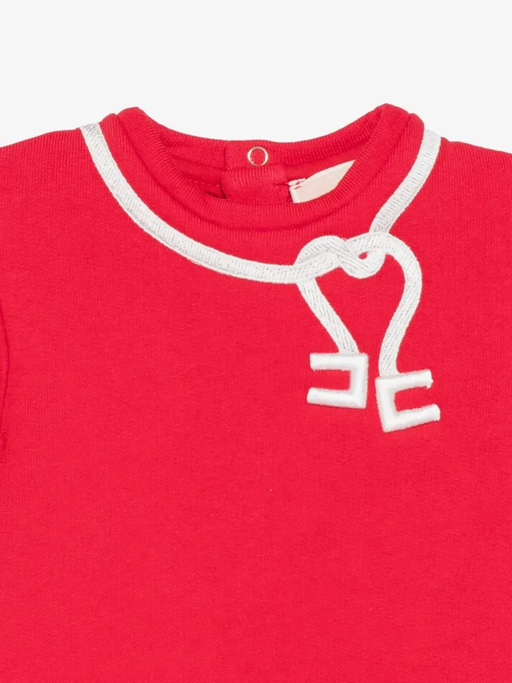 Платье с оборками и вышитым логотипом Elisabetta Franchi Kids, красный — фото 3
