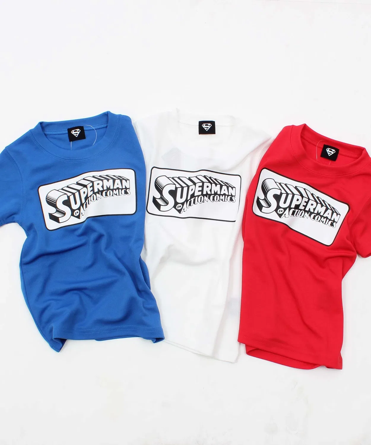 Детская футболка из сухого меша с принтом Superman Logo THE CASUAL, Royal Blue — фото 4