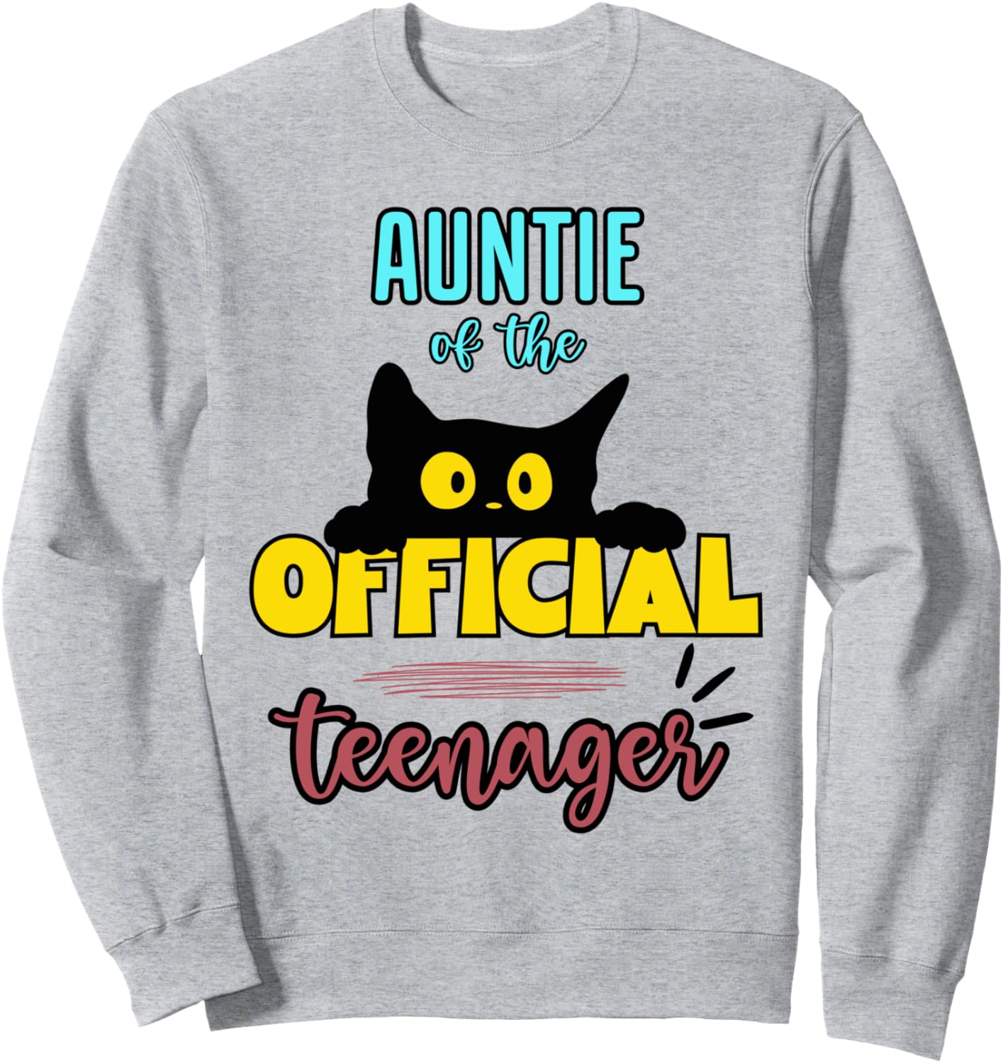 

Толстовка Тетушка официальной вечеринки в честь 13-летия девочки-подростка, серая Family Look Cute Funny Cat Decorations Gifts