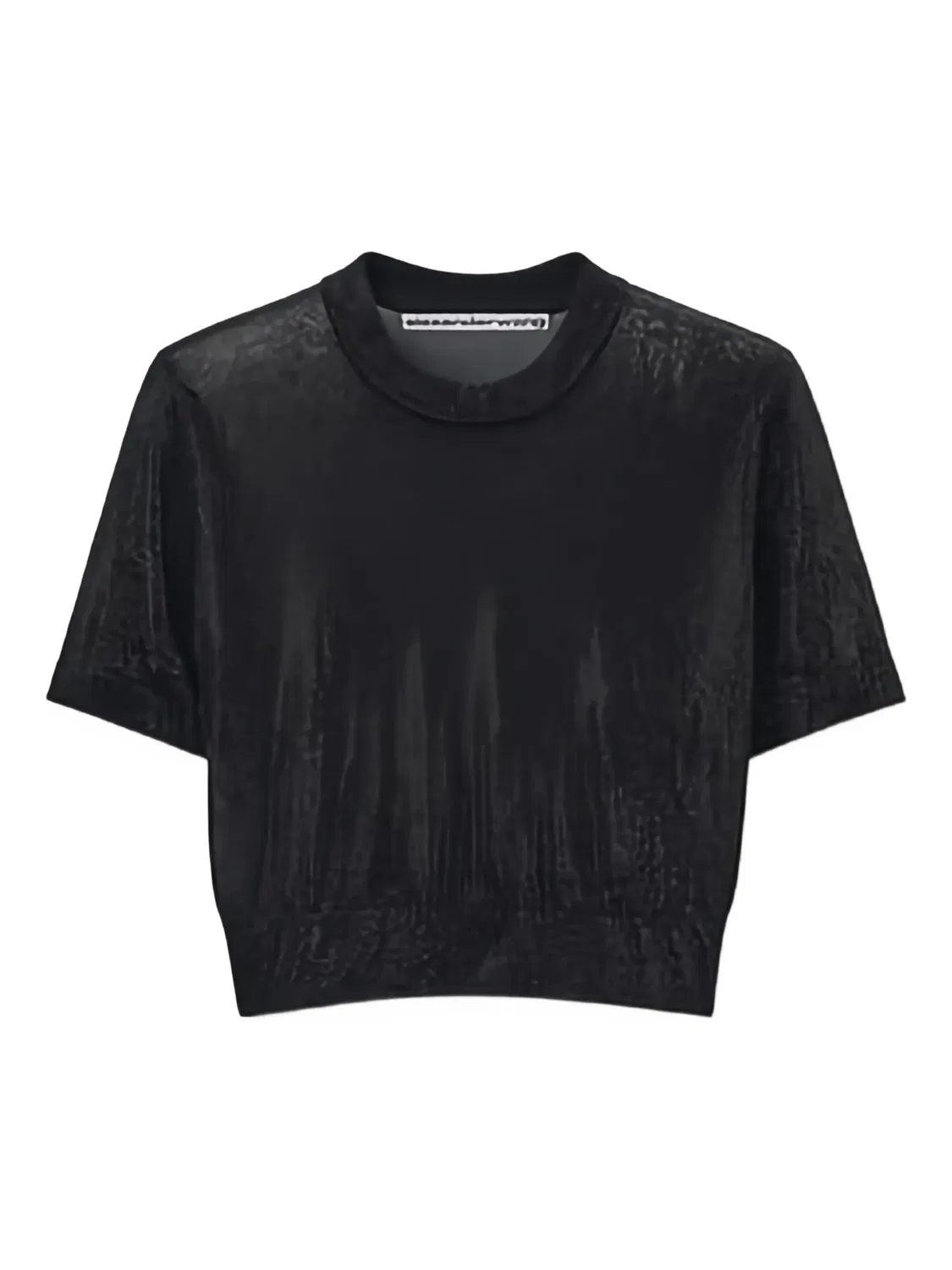 Alexander Wang Черный укороченный топ с коротким рукавом