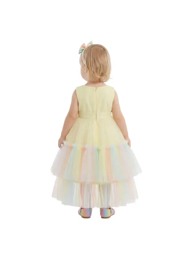 Платье с многослойной юбкой из фатина с кукольным платьем Tulle rainbow D'Daniela, пастельный мультиколор — фото 3