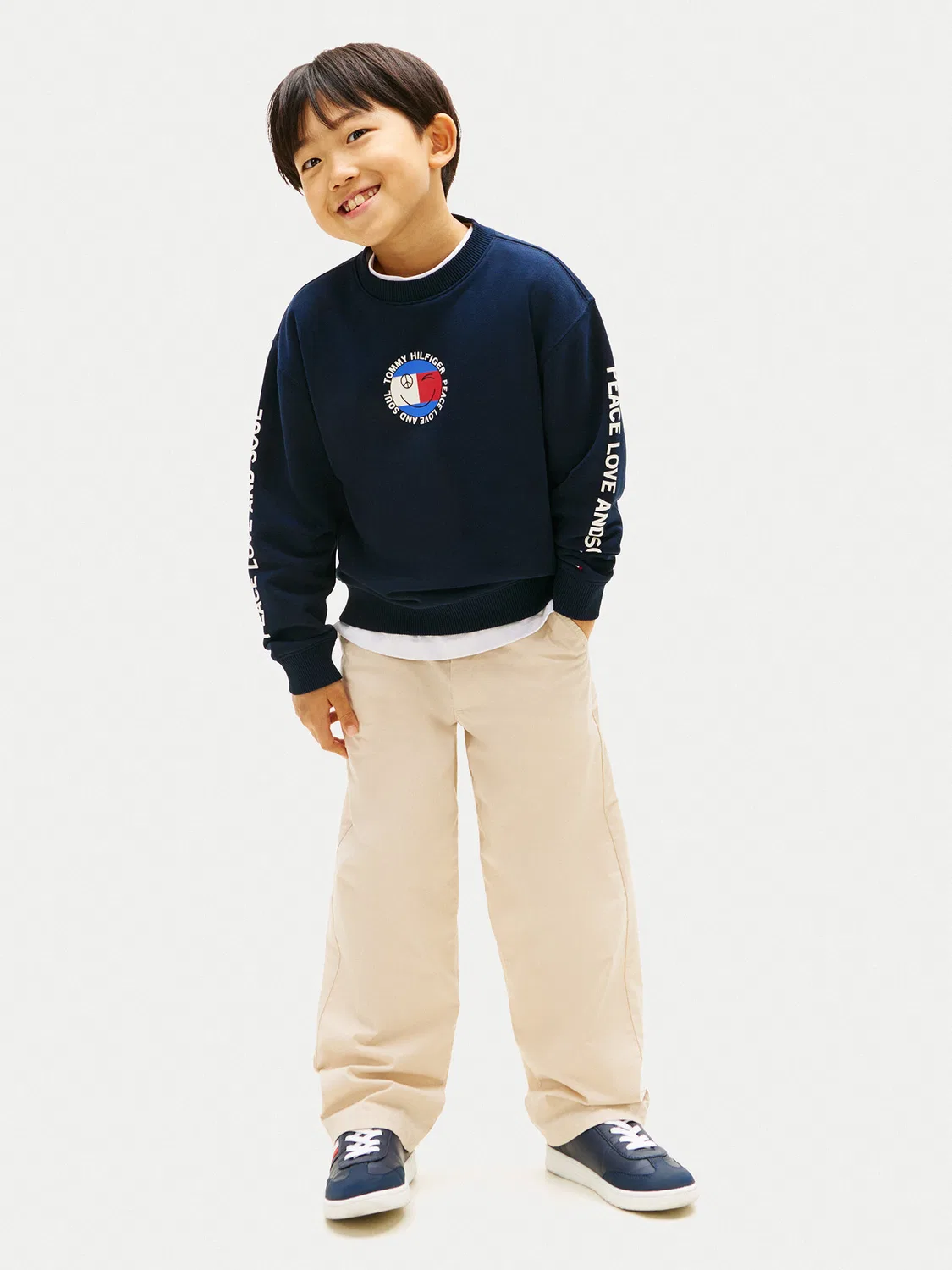 Толстовка стандартного кроя для мальчика Smiley Flag Tommy Hilfiger, темно-синий — фото 2