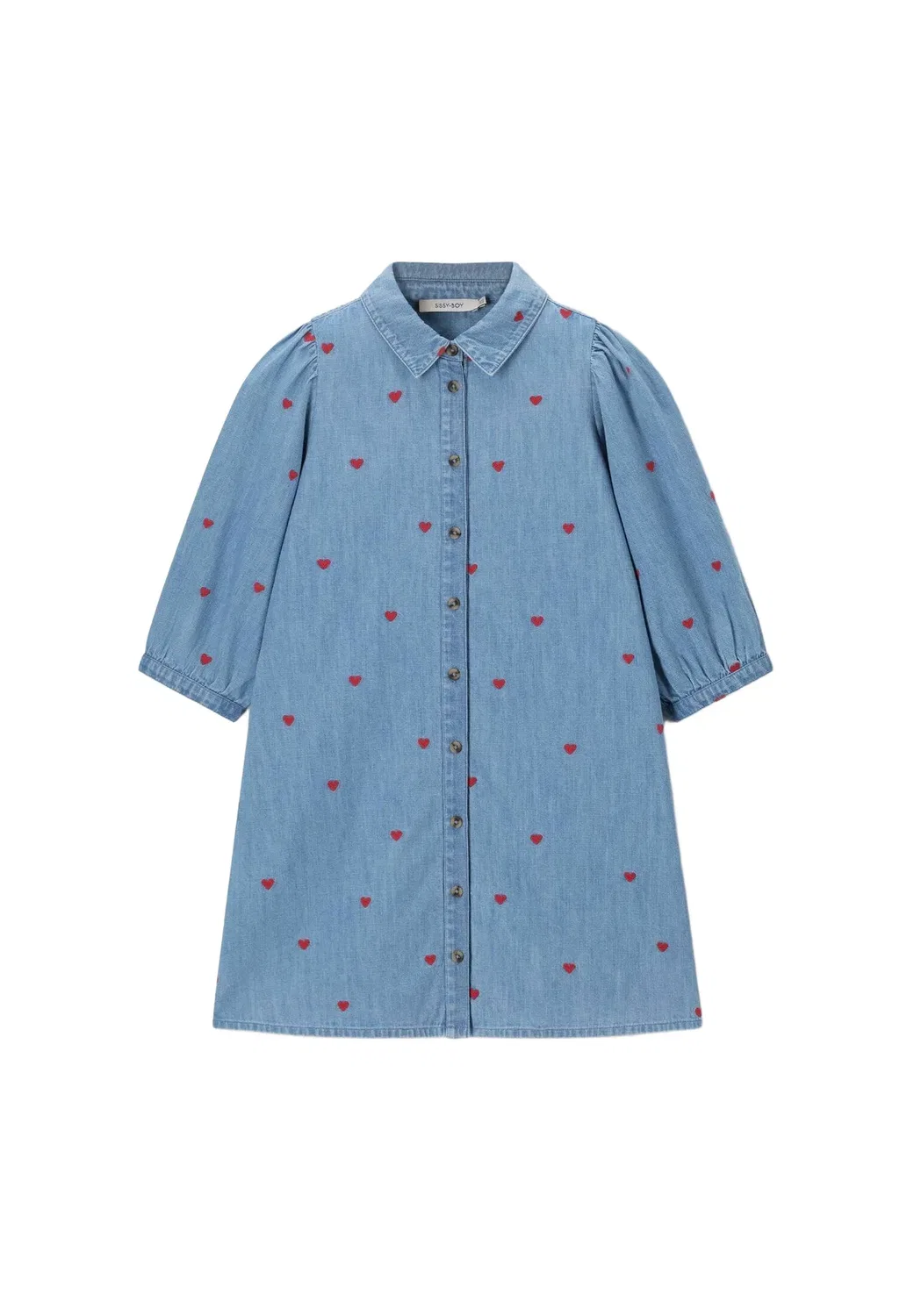 Jeanskleid mit Herzstickerei - - джинсовое платье Sissy-Boy, Blau