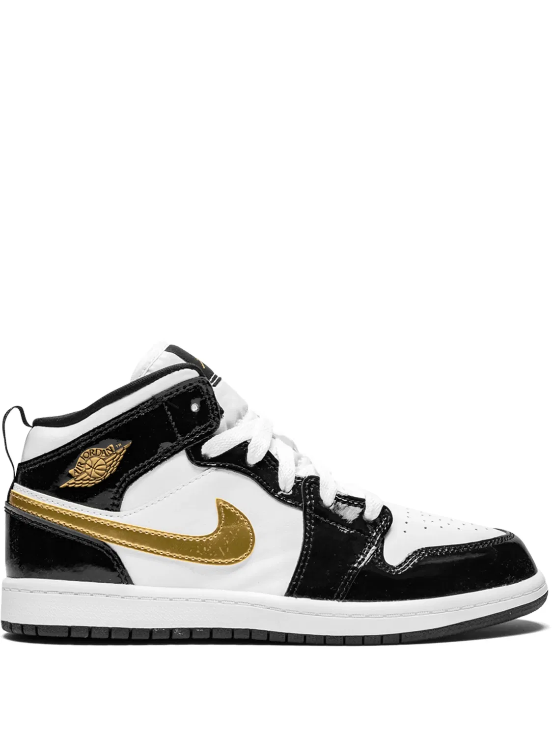 Кроссовки Jordan 1 MID SE в черно-золотом цвете