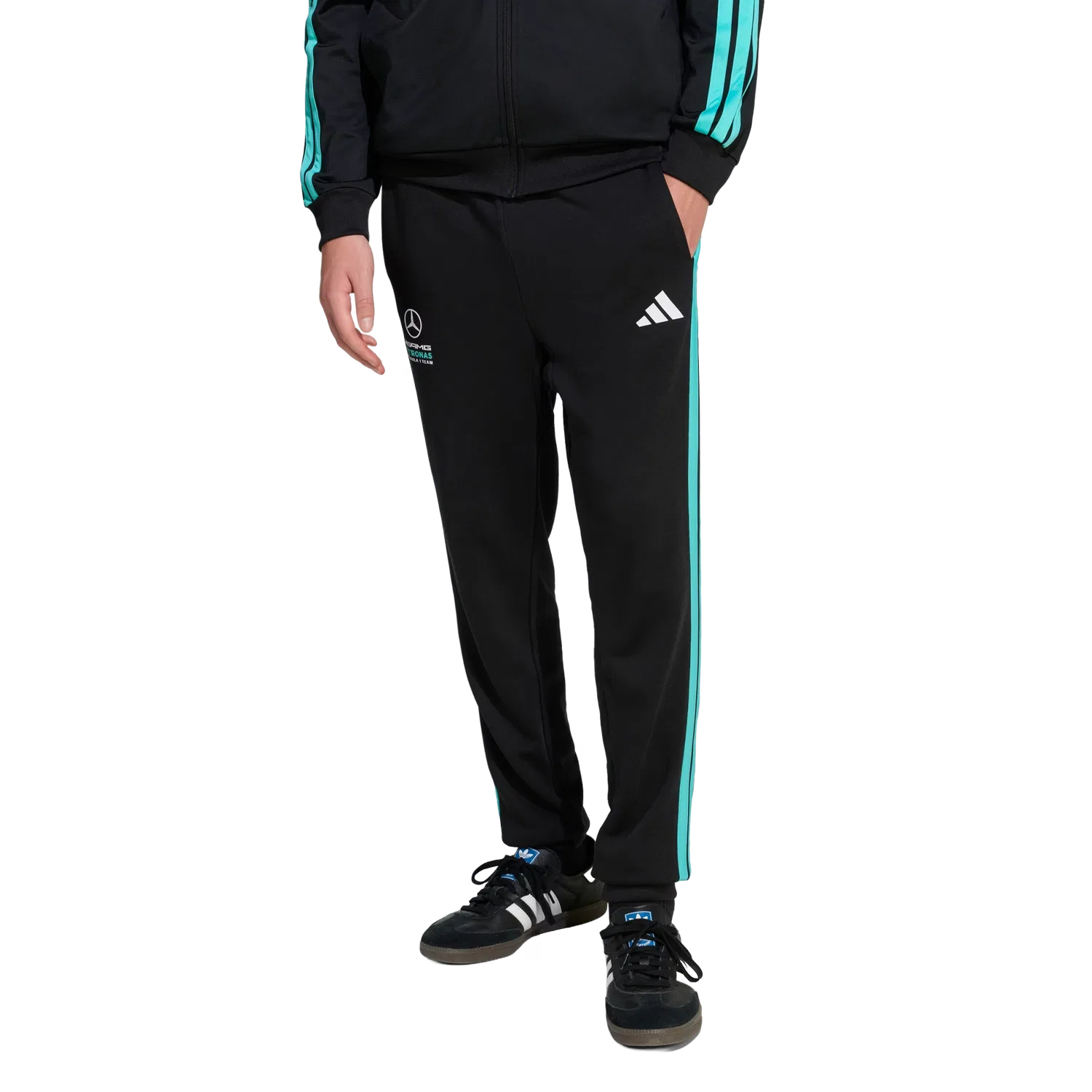 Мужские спортивные штаны с принтом Adidas, черный — фото 2