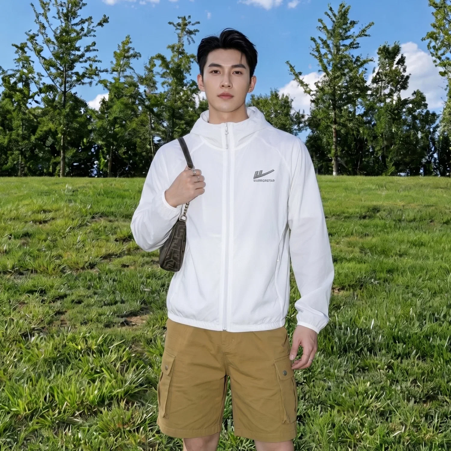 Детская ветровка с капюшоном, тонкая, прямого кроя, Sun Protection Clothing, WARRIOR — фото 4