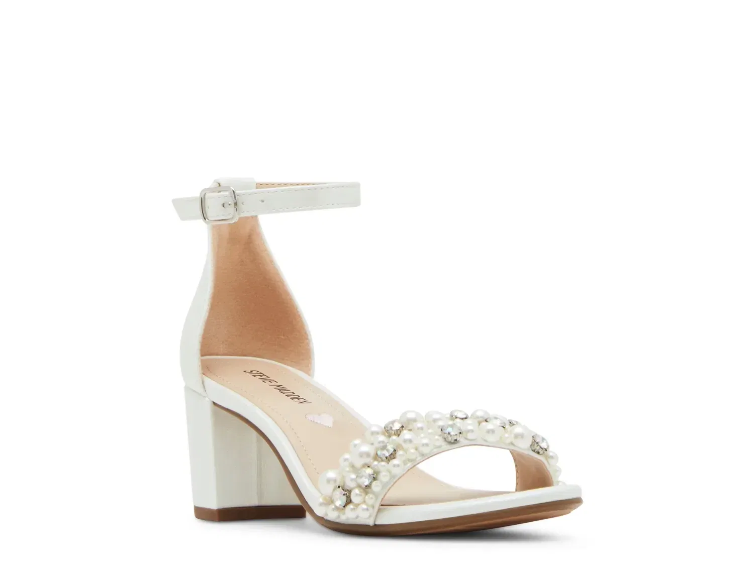 Босоножки Carrson на каблуке, Steve Madden, жемчужный