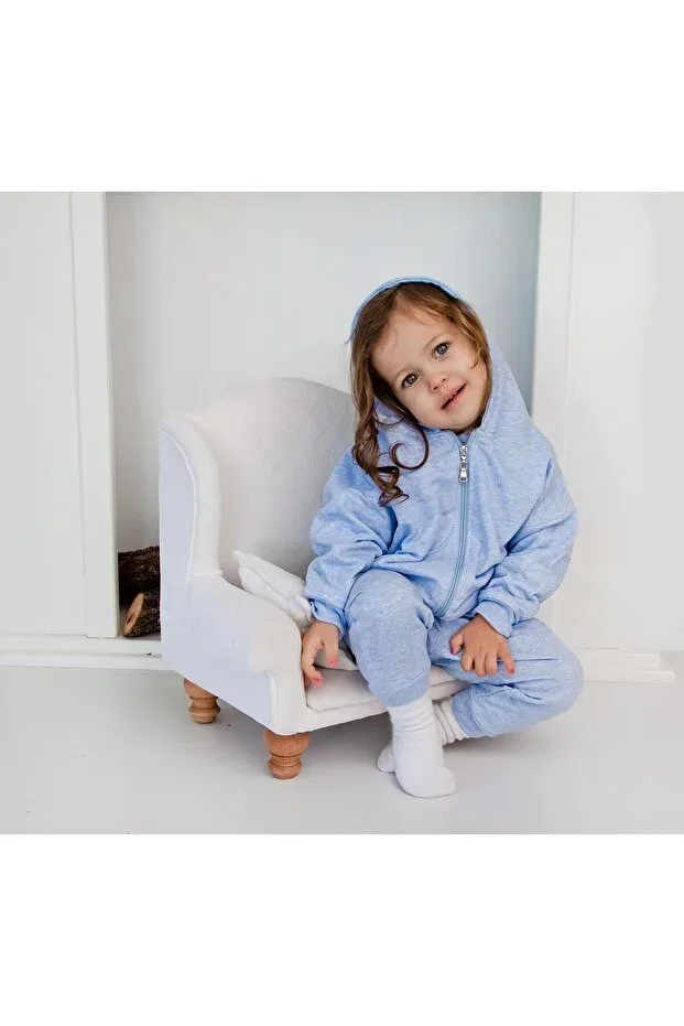 Детское худи для девочек оверсайз с капюшоном Miababy, Blue