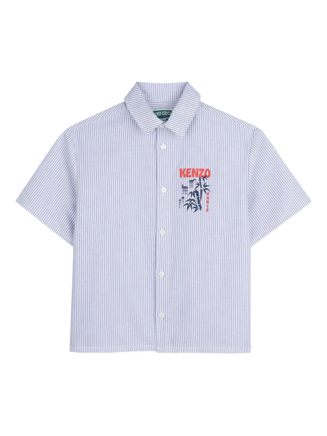 Рубашка с логотипом и полосками Kenzo, синий