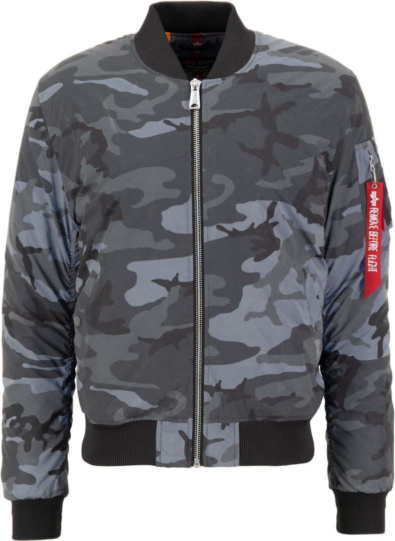 Куртка Alpha Industries MA-1 VF 59 Reflective Camo, черно-камуфляжная - фото