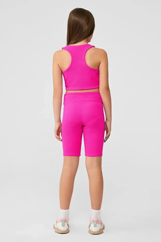 Детские леггинсы для девочек скинни Tyess, Neon Pink — фото 4
