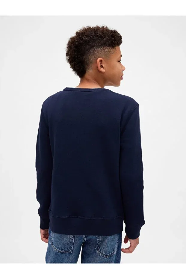 Детские свитшот для мальчиков с принтом Gap, Navy Blue-002 — фото 4