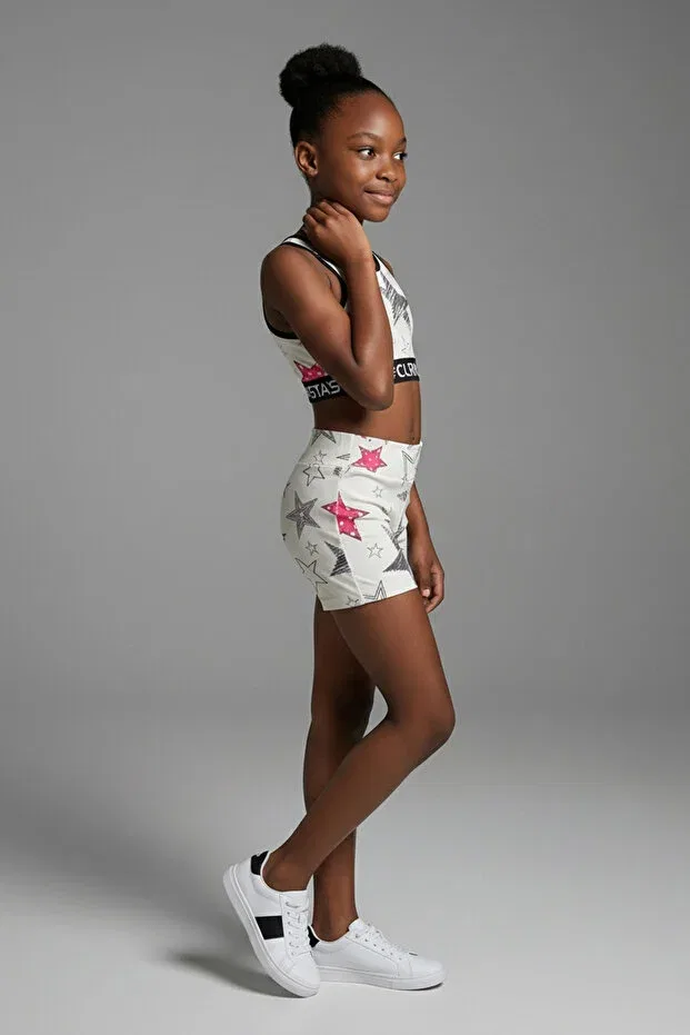 Детские шорты для девочек с принтом Moxy Printed Colorinas, Beige
