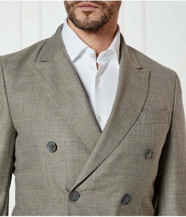 Элегантный шерстяной жакет c-huge-db-251 Slim fit Boss, бежевый — фото 4
