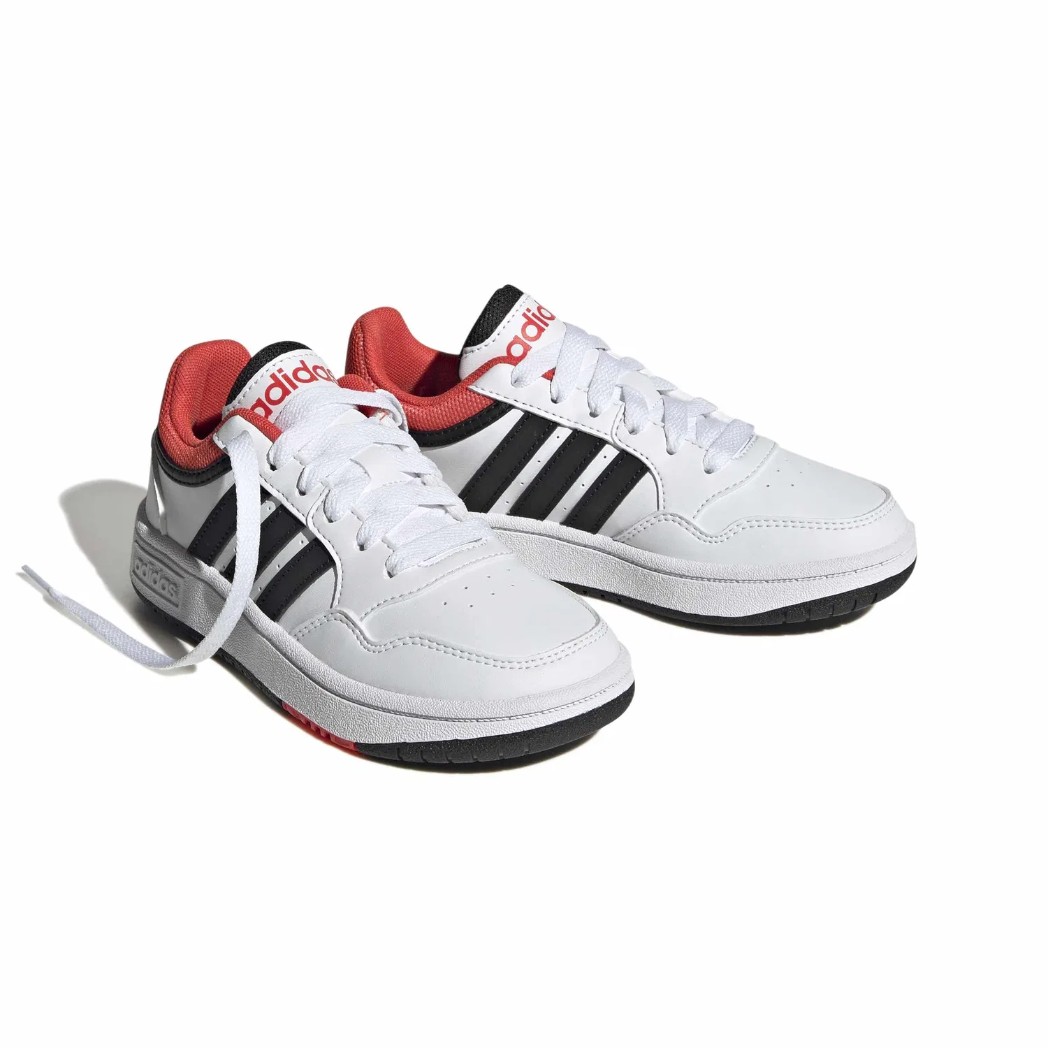 Детские кроссовки для мальчиков Hoops Adidas, Cloud White Core Black Bright Red — фото 4