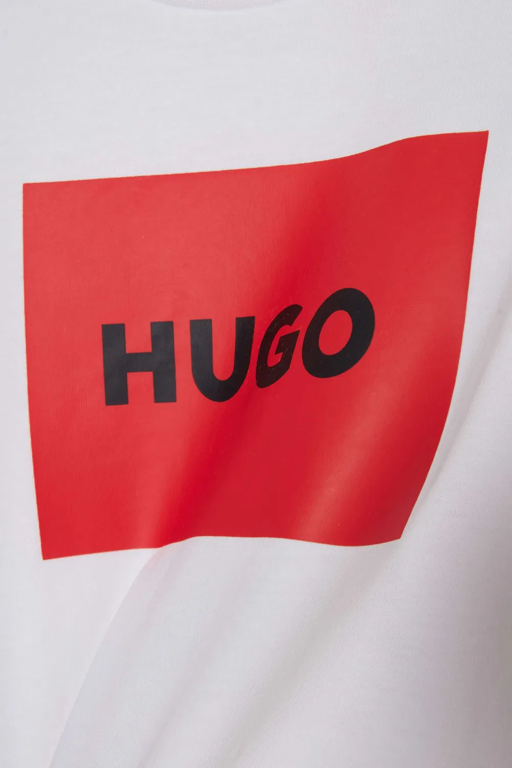 Футболка хлопковая с принтом-логотипом HUGO, белый — фото 3
