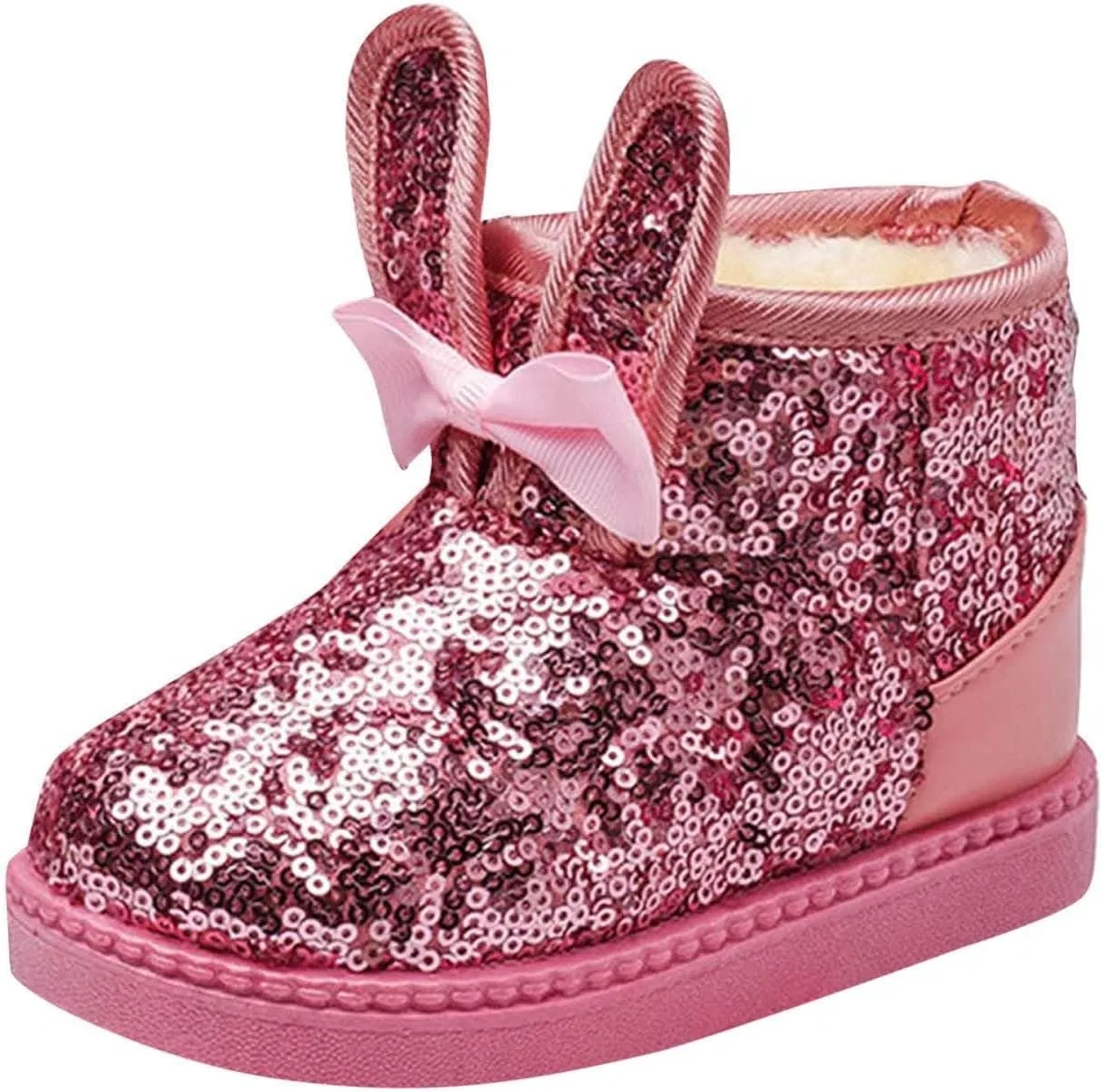 Детские зимние сапоги для девочек с блестками IWIHMIV, Pink